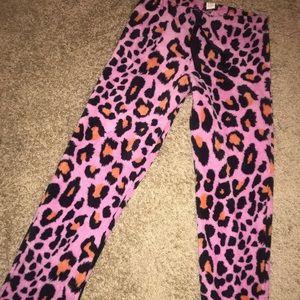 multi colored cheetah print pajama pants